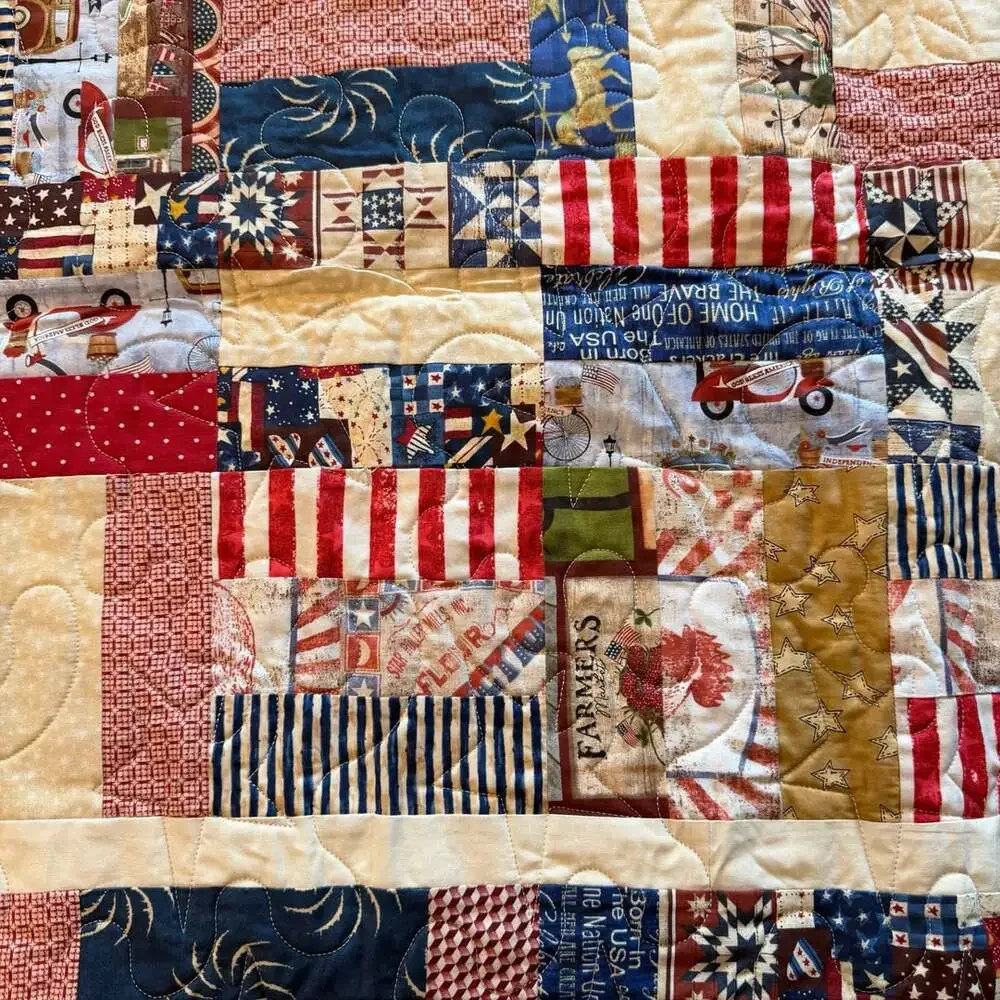 Quilting Angels Americana Quilt Patriotic Stars And Stripes 52x40.5